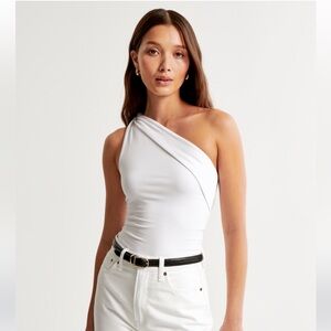 NEW WITH TAGS - Abercrombie One Shoulder Bodysuit - white